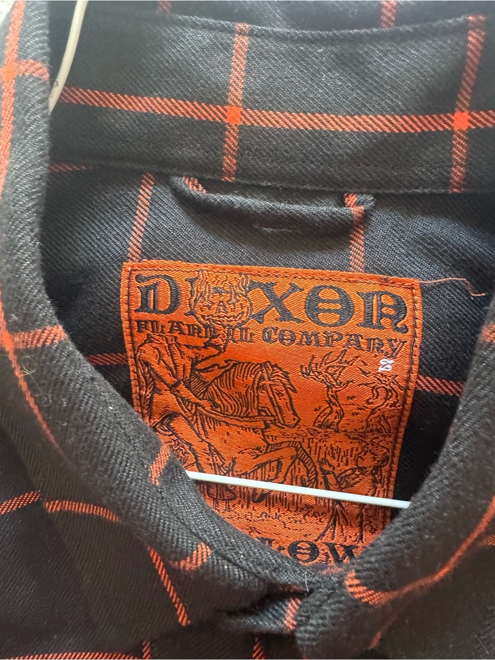 DIXXON Black Shirt with Orange Windowpane Check - Picture 2 of 2